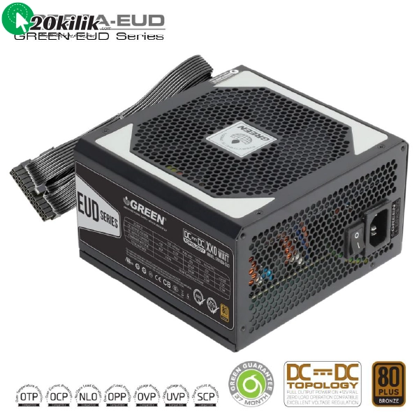 پاور کامپیوتر گرین مدل GP580A-EUD ظرفیت 580 وات BRONZE استوک پاور کامپیوتر گرین مدل GP580A-EUD ظرفیت 580 وات BRONZE استوک